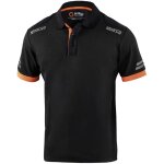 Polo tech toledo tg. s en coton et polyester noir / orange fluo avec bandes re'fle'chissantes sur la ...