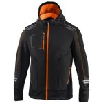 Sparco york tech soft shell taille xxl noir / orange fluo veste de travail d'hiver avec capuche amovible, ...
