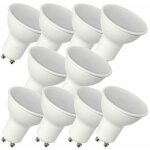 10 ampoules led gu10 dimmable 460 lumens blanc chaud 3000k, 6 watts compatible variateurs 10 ampoules led gu10 dimmable 460 lumens blanc chaud 3000k, 6 watts compatible variateurs