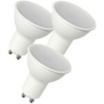 3 ampoules led gu10 dimmable 460 lumens blanc chaud 3000k, 6 watts compatible variateurs 3 ampoules led gu10 dimmable 460 lumens blanc chaud 3000k, 6 watts compatible variateurs