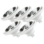 5 spots led ar111 gu10 10 watts, blanc neutre 4000k 20° 850lm 5 spots led ar111 gu10 10 watts, blanc neutre 4000k 20° 850lm
