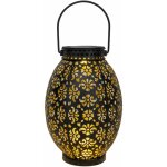 Lanterne solaire ovale en m�tal - env. 16 x 23 cm - lampe de jardin � suspendre