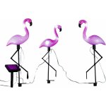 Tige de jardin solaire flamant rose - set de 3 - figurines dcoratives avec clairage led blanc froid ...