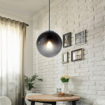 Etc - shop - sph�re design pendule plafonnier salon chambre �clairage verre suspension lampe fum�e