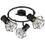 Etc - shop - spot cocarde spot orientable cage plafonnier salon �clairage treillis lampe noir