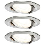 93429 nova spot encastrable jeu de 3 led gu10 19. 5 w fer (bross�) - paulmann