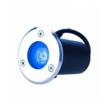 Spot encastrable ext�rieur sol led 1x1w ? indice de protection ip65 ? acier inoxydable ? �clairage bleu ...