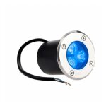 Spot encastrable ext�rieur sol led 3x1w ? lumi�re bleue 12v ? pour terrasses et all�es ? �clairage discret ...