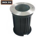 Spot encastrable de sol rond inox 316 exterieur ip65 gu10