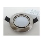 Spot led 5w encastr  82mm chrome mat orientable 25 avec lampe 6000k 350lm gu5. 3 12v et driver 230v ...