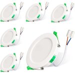 Spot led encastrable, 230v 7w spot plafond, lot de 6 ip44 spot etanche salle de bain, 3000k 4000k 6500k ...