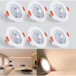 Spot led encastrable 5 w - plafonnier led orientable � 40� - lumi�re chaude 3000 k 610 lm - plafonnier ...