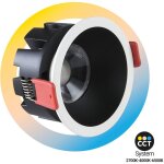 Spot led encastrable - 8w - cct - puce osram - d�coupe �75mm - noir