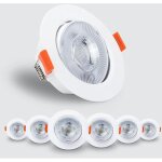 Spot led encastrable orientable 5 w - plafonnier encastr� blanc 6000 k 610 lm - plafonnier rond � 75 ...