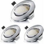 Zvd - spot led encastrable orientable 5w - blanc chaud - ip44 pour salle de bain - salon - lot de 3 Zvd - spot led encastrable orientable 5w - blanc chaud - ip44 pour salle de bain - salon - lot de 3