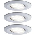 Spot led encastrable pour salle de bains paulmann calla jeu de 3 18 w ip65 chrome (mat)