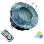Spot led encastr� pour salle de bain douche cabine lampe rgbw 10w gu10 chromoth�rapie chrome
