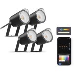 Spot led ext�rieur ksix kit 4 noir 18w 900 lumens