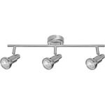 Spot led gu10 3 t�tes, orientable, avec led blanc chaud (2700 k), spot plafond ou applique en nickel, ...