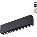 Barcelona led - spot led lin�aire de surface noir - 20w - ugr18 - irc90 - osram - blanc neutre