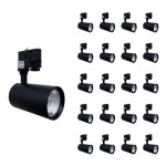Spot led sur rail 30w 80� compact triphas� noir (pack de 20) - blanc chaud 2300k - 3500k silamp