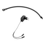 Spot led sur tige - angle d'�clairage : 70� - couleur de la lumi�re : blanc chaud - d�cor : noir mat ...