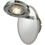 Applique led chrom�e liseuse applique murale lampe de chambre, verre acier bross�, 5w 450lm blanc chaud, ...