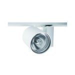 Spot orientable blanc pour rail monophas� 3 allumages avec lampe iodure 20w gu6. 5 blanc chaud 3000k ...