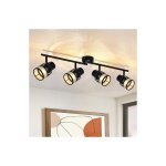 Spot de plafond 4 flammes vintage - spot de plafond noir led m�tal e27 orientable 330� plafonnier or ...