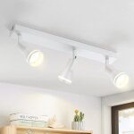 Spot de plafond led 3 ampoules blanc salon plafonnier spot orientable gu10 spot lampe plafonnier moderne ...