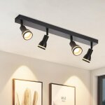 Spot de plafond led 4 ampoules noir salon plafonnier spot orientable gu10 spot lampe plafonnier moderne ...