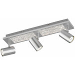 Spot de plafond pivotant spots de plafonnier argent plafonnier gu10 � 3 flammes, m�tal chrom�, 3x douille ...