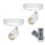 Spots sans fil lampes pour tableaux � piles mini lumi�res d'accentuation spot � led d'int�rieur � intensit� ...