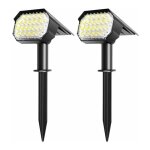 Spot solaire extrieur tanche - lot de 2, lampe pour jardin alle garage terrasse cour, projecteur solaire ...