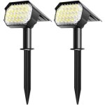 Spot solaire extrieur tanche - lot de 2, lampe pour jardin alle garage terrasse cour, projecteur solaire ...