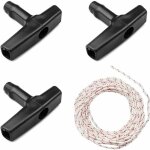 Sstrwgood corde de d�marreur � rappel 10 m�tres 3, 0 mm, corde de traction avec 3 pi�ces poign�e de d�marrage ...