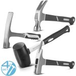 Stahlwerk marteau set de 4 marteaux � griffes, marteau de ma�on, marteau � lattes et marteau en caoutchouc ...