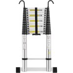 Aluminium Échelle pliante 6. 2m télescopique pliable avec mains courantes amovibles et barre d'équilibre, ... Aluminium Échelle pliante 6. 2m télescopique pliable avec mains courantes amovibles et barre d'équilibre, ...