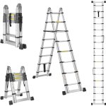 Stanew chelle tlescopique de 5 m(2. 5 + 2. 5), echelle pliante 2 en 1, escabeau tlescopique en aluminium, ...