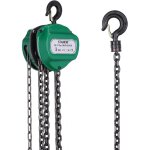 Stanew - palan manuel� cha�ne avec crochet pour charges lourdes 1 tonne, hauteur de levage 5 m, vert(1t ...