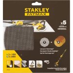 Stanley 5 abrasifs maille diam�tre 225mm grains 130 et 240, compatible avec ponceuse type girafe
