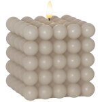 Star trading bougie flamme dot, bougie bulle, beige, led, minuteur, blanc chaud, 12, 5 cm
