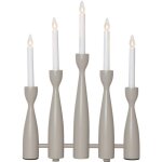 Star trading chandelier 'midja', led, 5 branches, bois, gris - brun