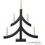 Star trading - chandelier pagod, anthracite, bois, 5 flammes, 47, 5cm