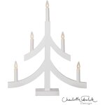 Star trading - chandelier pagod, blanc, bois, 5 flammes, 47, 5cm