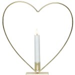 Star trading - dcoration flamme heart, lampadaire, c?ur, couleur laiton, bougie, cire, led, minuterie, ...