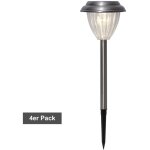 Star trading kit de bornes solaires palma, 4 pi�ces, led, blanc chaud, capteur cr�pusculaire, ext�rieur, ...