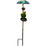 Piquet de terre solaire salona, dcoration, led, extrieur, design de fleurs et de papillons, capteur ...