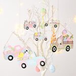 Start - 6pices dcorations de paques plaque de porte de paques dcorations diy dcorations en bois finies ...
