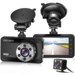 Dashcam avant et arrire voiture 1080p hd camra intgre voiture dache cam voiture grand angle 170, ...